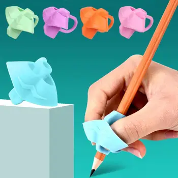 Силиконовый карандаш с 3 пальцами, корректирующий захват для начинающих детей, инструмент для письма, приспособление для помощи в письме, правильное положение пальца