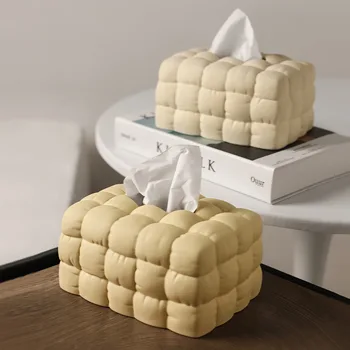 Скандинавские коробки для салфеток, Керамическая Матовая коробка для салфеток, Роскошная тканевая обложка, держатель для салфеток, чехол для домашнего декора в гостиной, спальне