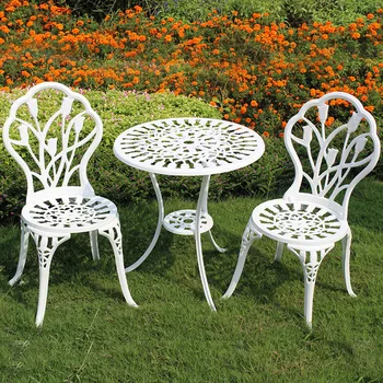 Скандинавские Металлические уличные стулья для сада Современный минималистичный уличный стул Креативный дизайнерский стол и стулья, набор уличных садовых стульев