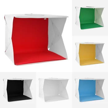 Складной световой короб для фотостудии, коробка-палатка, 3 режима освещения, светодиодная кольцевая подсветка с 6 цветами фонов для фотосъемки ювелирных изделий.