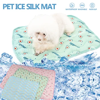 Собачий Ледяной Шелковый коврик, Летняя Охлаждающая кровать для маленьких Средних И Крупных Собак, Водонепроницаемое Одеяло для кошек, Диван-коврик, Холодная Кровать, Аксессуары для собак