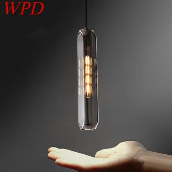 Современные латунные подвесные светильники WPD LED Simply Creative Crystal Дымчато-серая подвесная лампа для домашнего декора прикроватной тумбочки в спальне