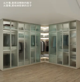 Современный и простой шкаф со стеклянной дверью Changhong из светлого роскошного массива дерева, шкаф с одной дверцей до верха, домашняя спальня Nordic side do