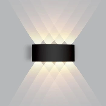 Современный светодиодный настенный светильник для внутреннего и наружного освещения, Алюминиевый настенный светильник IP65 Водонепроницаемый 2/4/6/8 Вт для домашнего интерьера, прикроватной тумбочки в спальне