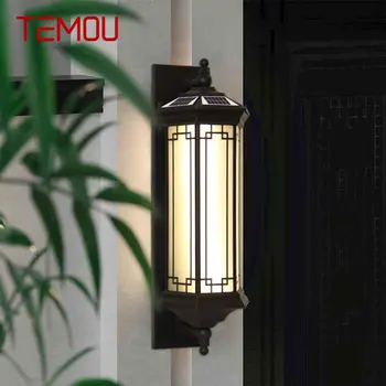 Солнечный настенный светильник TEMOU, современные уличные бра, светодиодные водонепроницаемые IP65 для дома, виллы, балкона, внутреннего двора
