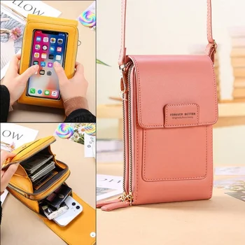 Сумка для мобильного телефона с сенсорным экраном женская маленькая сумка через плечо милая сумка для мобильного телефона модная сумка для смены ключей изысканный вертикальный стиль