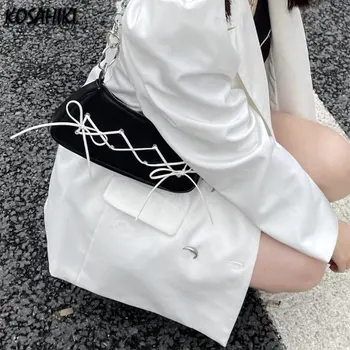 Сумки через плечо с повязкой и бантом, Японский роскошный дизайн, офисная женская мини-сумка под мышку, Y2k, модные милые женские кошельки и сумочки