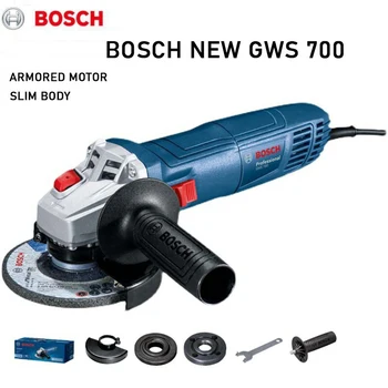 Угловая шлифовальная машина Bosch GWS700 710 Вт 12000 об/мин M10 Многофункциональный ручной станок для полировки дерева и металла с электроприводом Электроинструменты