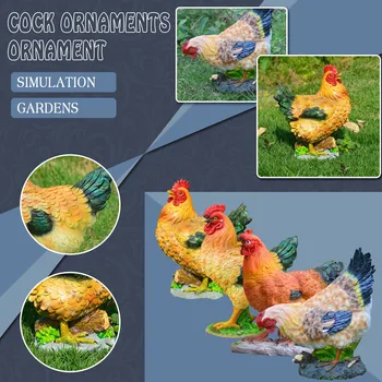 Украшение сада курицей Наружные украшения двора Статуя модели курицы из смолы для сада Наружный декор сада