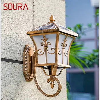 Уличные солнечные настенные бра SOURA Retro Light LED водонепроницаемая классическая лампа IP65 для домашнего крыльца