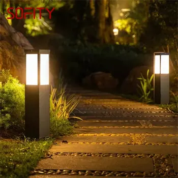 Уличный газонный светильник SOFITY Black Современный светодиодный светильник Водонепроницаемый IP65 для дома, виллы, сада