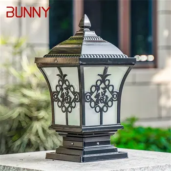 Уличный классический светильник BUNNY, Ретро Водонепроницаемый светодиодный настенный светильник на столбе, светильники для домашнего сада