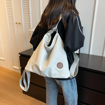 Универсальная винтажная школьная сумка унисекс, студенческая повседневная сумка через плечо, рюкзак