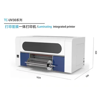 УФ-DTF принтер для рулонной печати бумажной пленки для печати этикеток, наклеек, логотипов, подходящих для любой поверхности твердых предметов 30 см