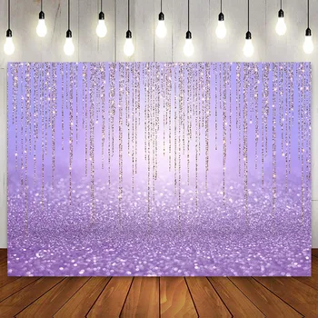 Фиолетовый блестящий занавес Боке Рождественский абстрактный фон для девочек, женщин, украшение баннера для вечеринки по случаю Дня рождения, фон для фотосъемки
