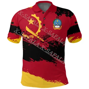 Флаг Анголы, эмблема страны, Национальная рубашка поло с индивидуальным названием, мужская черно-белая корзина, персонализированные рубашки для диск-гольфа-1