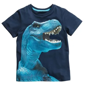 Футболки для мальчиков с 3D рисунком Динозавра, детские футболки с короткими рукавами, новые летние хлопковые повседневные детские топы для мальчиков, одежда