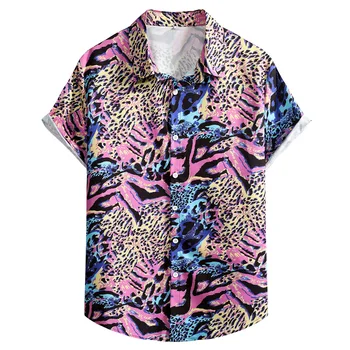  Хлопчатобумажная Однотонная Свободная мужская рубашка с коротким рукавом 2023, летняя Гавайская высококачественная футболка, футболки для мужчин 