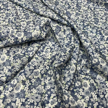 Хлопчатобумажная ткань из поплина с цветочным принтом, летние дизайнерские Мягкие женские ткани из полиэстера, стрейч-атласа, ткань для пошива платья На метр