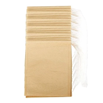 Чайные фильтр-пакеты 1200 шт., одноразовые бумажные чайные пакетики с завязками Из небеленой бумаги с высокой проникающей способностью