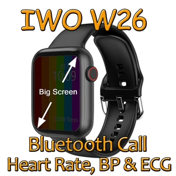 Часы 6 Серии IWO W26 Смарт-часы Мужские 1,75 дюймов 44 мм Экран Bluetooth Вызов Температура ЭКГ Трекер Женские Умные Часы IWO 12