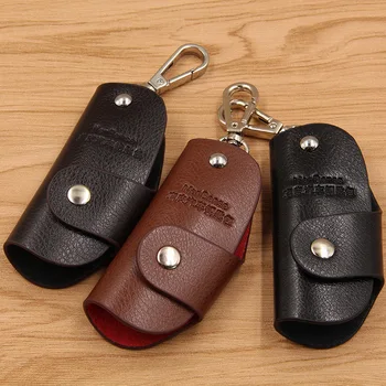 Чехол для ключей от автомобиля из искусственной кожи, сумка для защиты чехла для ключей, винтажный дизайн, закрывающийся на засов, Водонепроницаемые мини-держатели для ключей от автомобиля, которые удобно брать с собой.