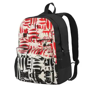 Школьные сумки Лабиринт Дорожный рюкзак для ноутбука Абстрактный Патерн Новый Современный Красный Черный Уникальный
