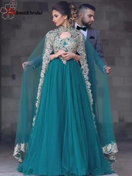 Элегантное вечернее платье с аппликацией из Дубайского кружева для женщин 2023, Съемная шаль, Длинное вечернее платье для выпускного вечера Aline Tuttle, Свадебное платье для выпускного вечера