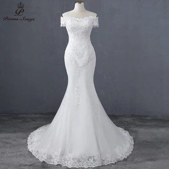 Элегантное свадебное платье русалки с вырезом лодочкой, свадебные платья, свадебное платье невесты, vestidos de novia robe de mariee, белое платье