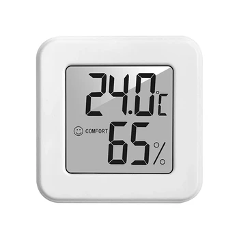 Электронный дисплей температуры и мини-дисплей влажности с 1 шт. термометром, Белый Улыбающийся термометр для холодильника