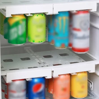 Ящик-органайзер для холодильника, диспенсер для банок газировки, держатель для напитков для холодильных шкафов, Прозрачная пластиковая стойка для хранения продуктов
