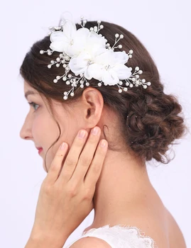 Вычурный головной убор с белым цветком, головной убор ручной работы, свадебные аксессуары для новобрачных, Элегантное украшение для женщин