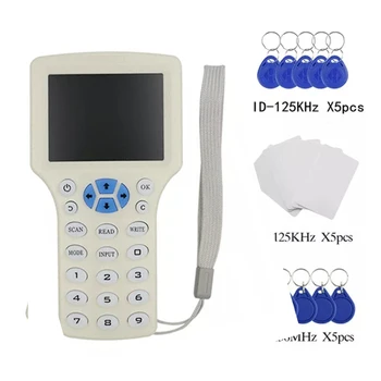 10 Частотный считыватель смарт-карт NFC Writer RFID Копировальный аппарат Дубликатор 125 кГц 13,56 МГц USB Fob Программатор Зашифрованная копия ключевой карты