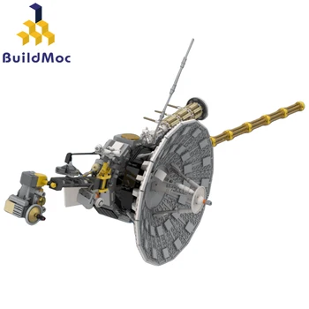 BuildMoc Американский спутниковый космический корабль Солнечной системы космический зонд Voyagered 1-2 Aerocraft Набор строительных блоков Подарки для детей Игрушки