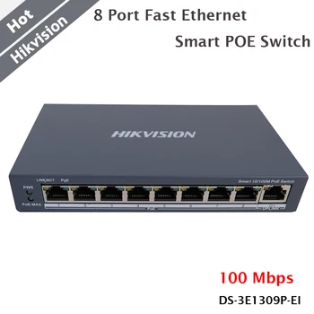 Hikvision Smart 8-портовый коммутатор POE Fast Ethernet 48VDC RJ45 10/100 Мбит/с IEEE 802.3at/af для IP-камеры, системы NVR DS-3E1309P-EI