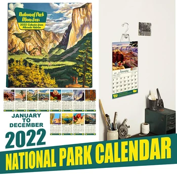 Настенный календарь на 2022 год, пейзаж, фотография природы, Ежемесячный планировщик, Адвент-календари для офиса, дома, семейной кухни, гостиной