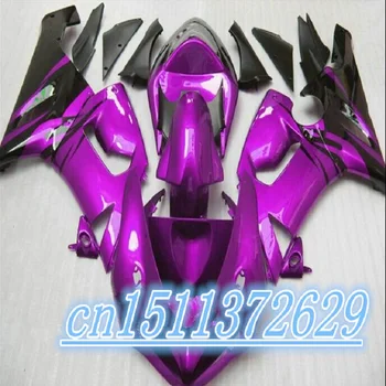 Фиолетовый Новый ABS Мотоциклетные Комплекты Обтекателей Подходят для Kawasaki Ninja ZX-6R ZX6R 2005 2006 05 06 636 Custom black